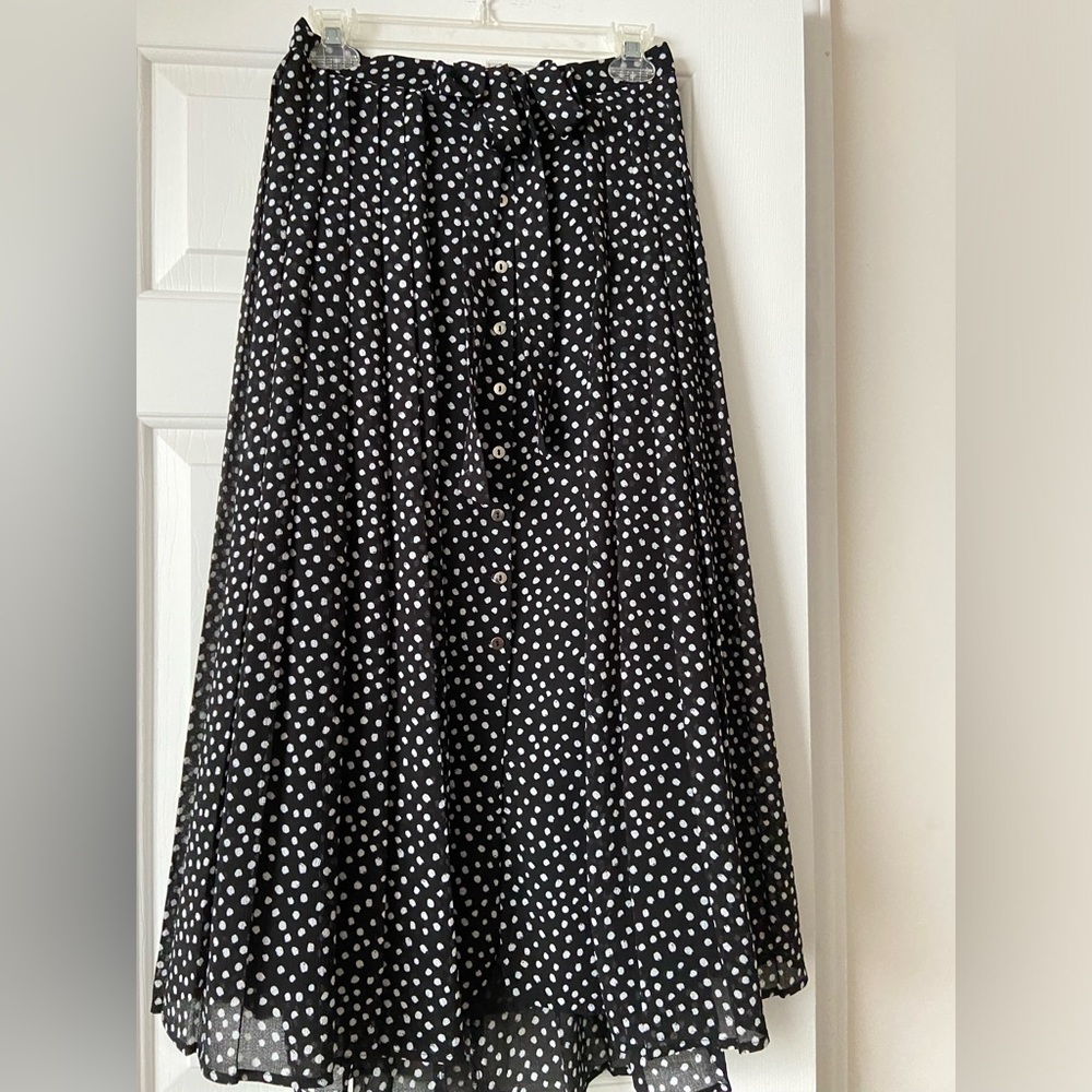 Zara polka dot pleated skirt